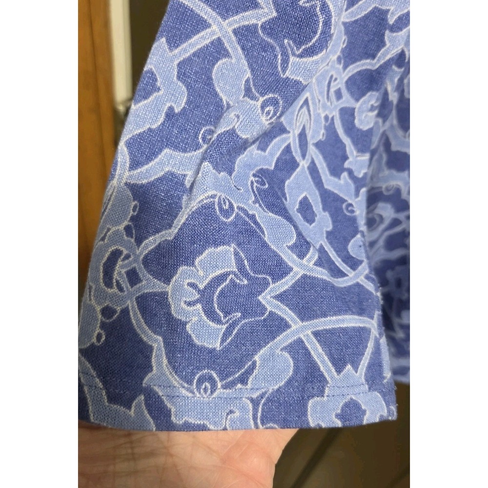 CHICO'S Womens 2 (Large) 3/4 Sleeve Artisan Floral Tunic Top Stretch Casual - Picture 7 of 10
